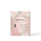 Sweet 16 fleurs d'or roses robe budget invitation