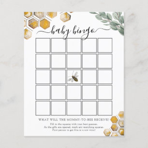 Papier Sweet as Can Bee Baby shower Bingo Game Card