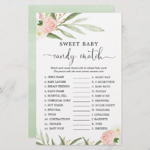 Papier Sweet bébé bonbon match douche jeu vert rose