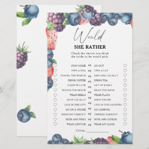 Papier Sweet Berry - Plutôt nuptiale jeu de douche