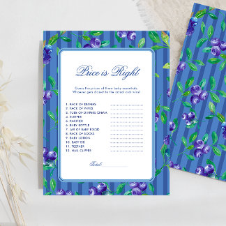 Papier Sweet Blueberries Prix est le bon jeu Baby shower
