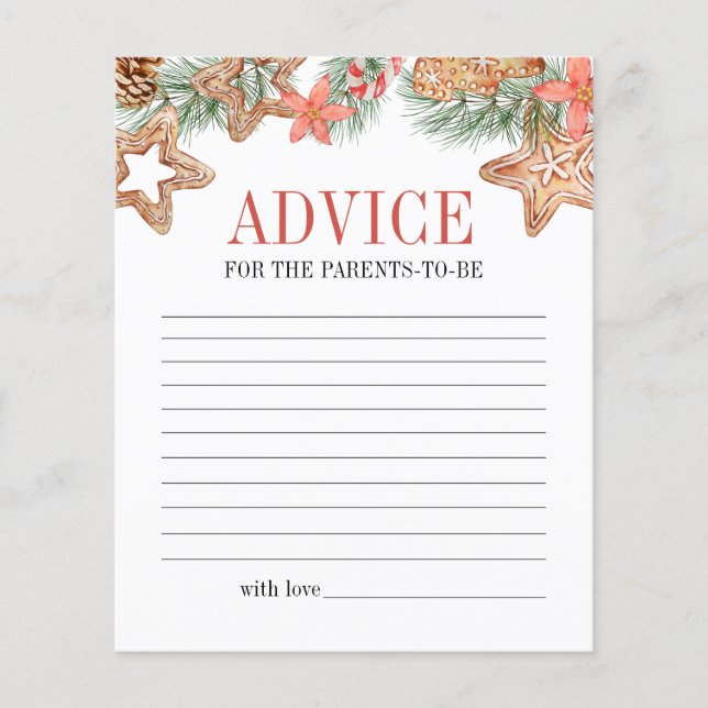 Papier Sweet Cookie Noël Baby shower Conseil Jeu (Devant)