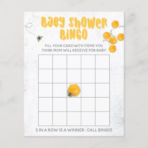 Papier Sweet Honey Bee Jaune Baby shower Bingo Jeu