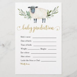 Papier Sweet Little Lamb Green prédiction bébé