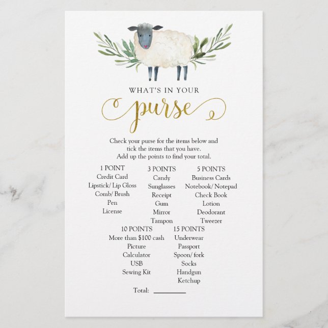 Papier Sweet Little Lamb Greenery Ce qui est dans votre s (Devant)