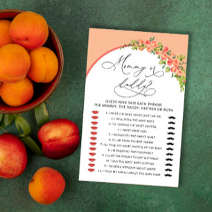 Papier Sweet Little Peach Maman ou papa Baby shower Jeu