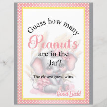 Sweet rose Elephant Baby shower Candy Jar