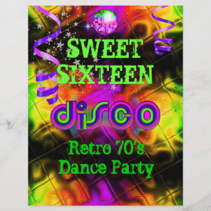Papier Sweet Sixteen 16 Rétro Soirée Dansante Disco des A