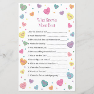 Papier Sweetheart Qui Connaît Maman Meilleur Baby shower 