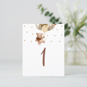 Papier Symbole Brown de l'ours en peluche et numéro de ta