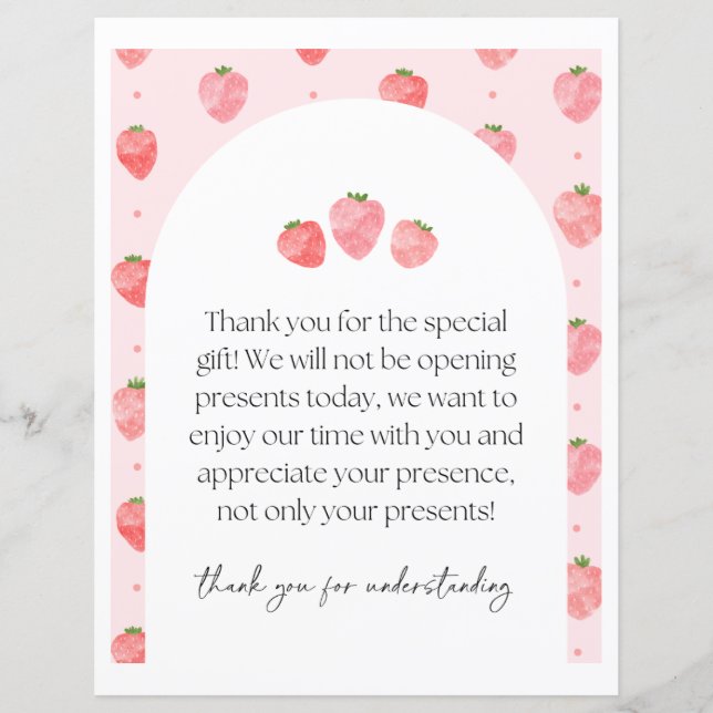 Papier Symbole cadeau de fête fraise (Devant)