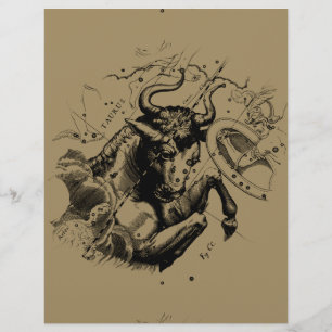 Papier Symbole de Taurus Constellation Hevelius circa 169