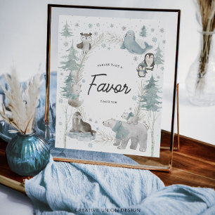 Papier Symbole du Baby shower d'hiver des animaux de l'Ar