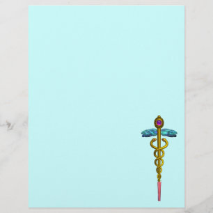PAPIER SYMBOLE MÉDICALE OR CADUCEUS