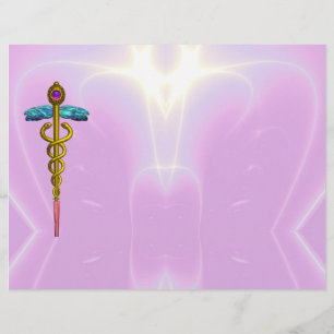 PAPIER SYMBOLE MÉDICALE OR CADUCEUS