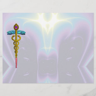 PAPIER SYMBOLE MÉDICALE OR CADUCEUS