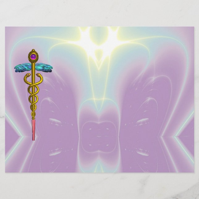 PAPIER SYMBOLE MÉDICALE OR CADUCEUS (Devant)