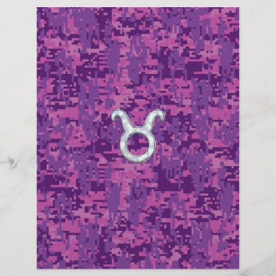 Papier Symbole Zodiaque de Pearl Taurus sur Camo numériqu