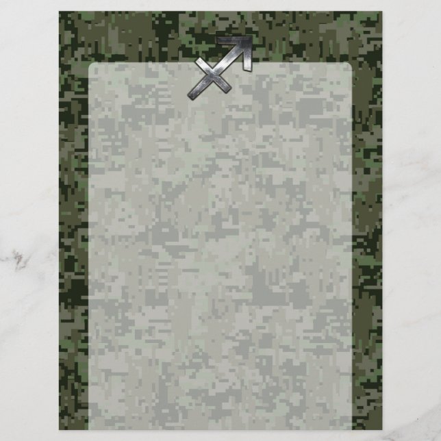 Papier Symbole zodiaque Sagittarius sur Camo numérique Wo (Devant)