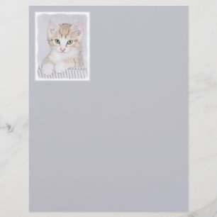 Papier Tabby Orange Kitten Peinture - Art Chat original