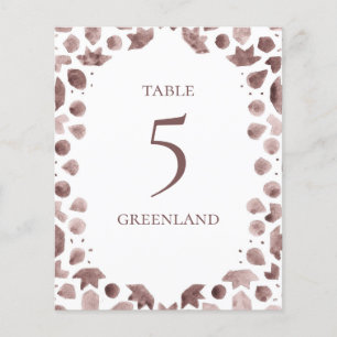 Papier Table en carreaux marron aquarelle bohème