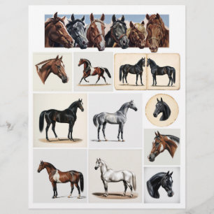 Papier Tableau de chevaux vintages avec Arabes