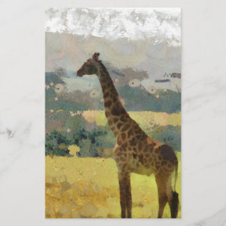 Papier Tableau de Giraffe sur la Savannah en Afrique