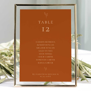 Papier Tableau Mariage Budget - Siège - Orange brûlé