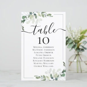 Papier Tableau Mariage de table Eucalyptus BUDGET