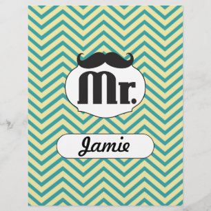 Papier Tableau Monsieur Jaune et Chevron Zigzag Vert