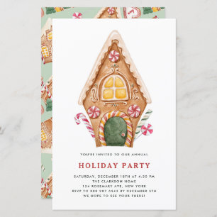 Papier Tall Gingerbread House Fête Invitation