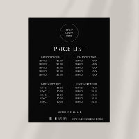 Tarif Formel Minimaliste Noir