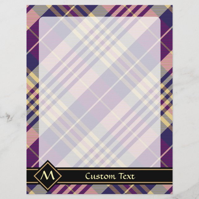 Papier Tartan mauve, or et bleu (Devant)