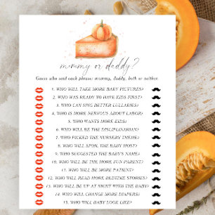 Papier Tarte citrouille - maman ou papa jeu baby shower