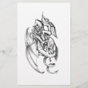 Papier Tatouage de dragon St George Slay