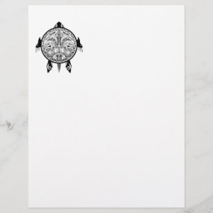 Papier Tatouage de Tribal Turtle Shield