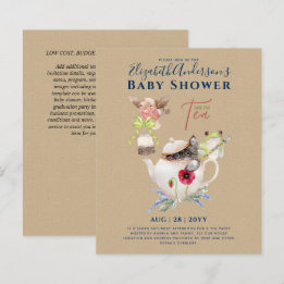 Papier Tea Party Baby Shower Invitations Cute Tea Pot
