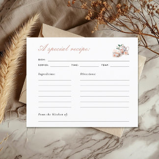 Papier Tea Party Bridal Shower Recipe Card