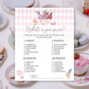 Papier Tea party - Qu'y a-t-il dans votre sac à main