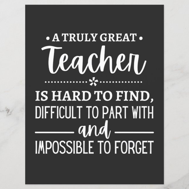 Papier teacher Gift, A Truly Great Teacher (Devant)