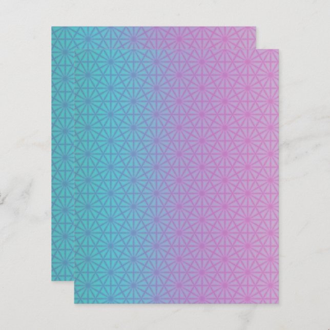 Papier Teal and pale purple gradient scrapbook paper (Devant / Derrière)
