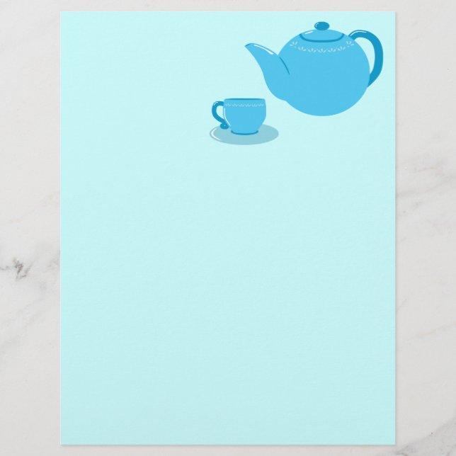 Papier Teapot bleu classique (Devant)