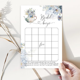 Papier Teapot bleu floral douche bingo