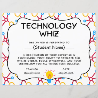 Papier Technology Whiz Prix de la reconnaissance étudiant