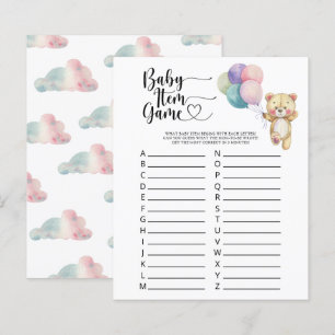 Papier Teddy - Baby Item Jeu. Jeu baby shower