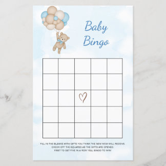 Papier Teddy Bear Baby Bingo Game
