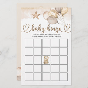 Papier Teddy Bear Bear Baby shower Bingo Jeu