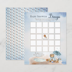 Papier Teddy Bear Bearly Wait Boy Baby shower Bingo Invi