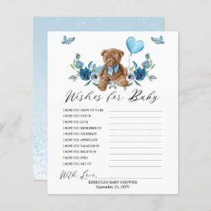 Papier Teddy Bear Blue Balloon Wives for Baby Game