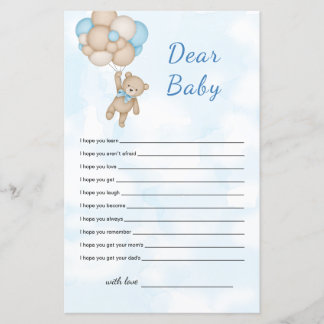 Papier Teddy Bear Dear Baby Wishes for baby